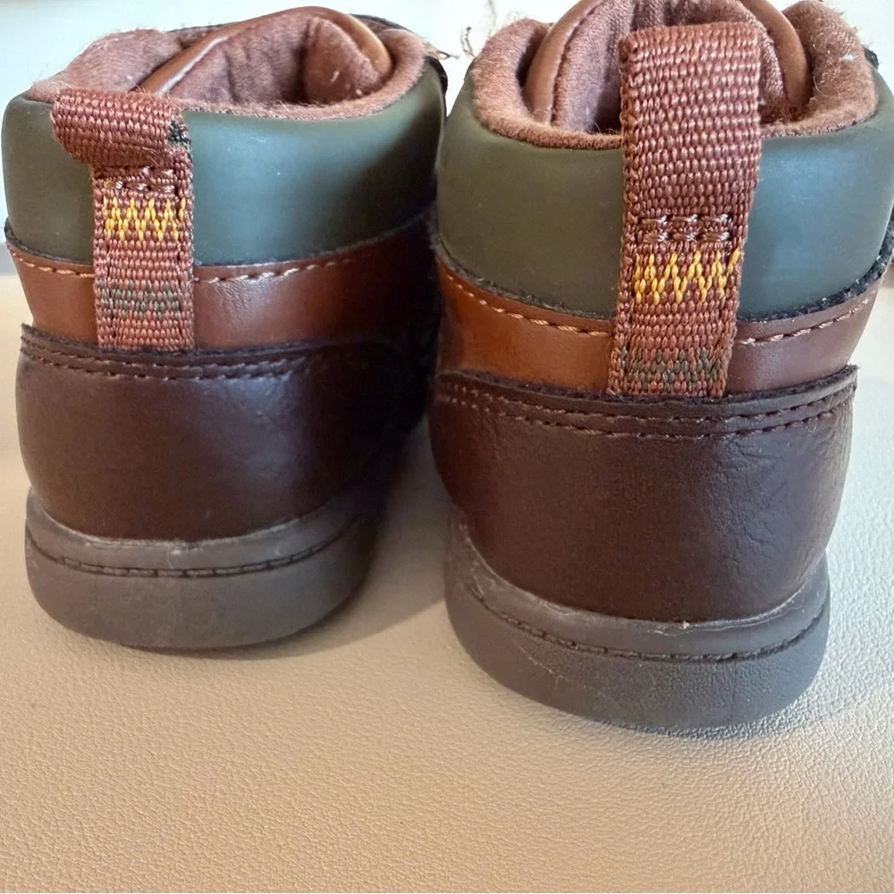 Carter's Luca Brown & Green Toddler Ankle Boots - Kids Shoes